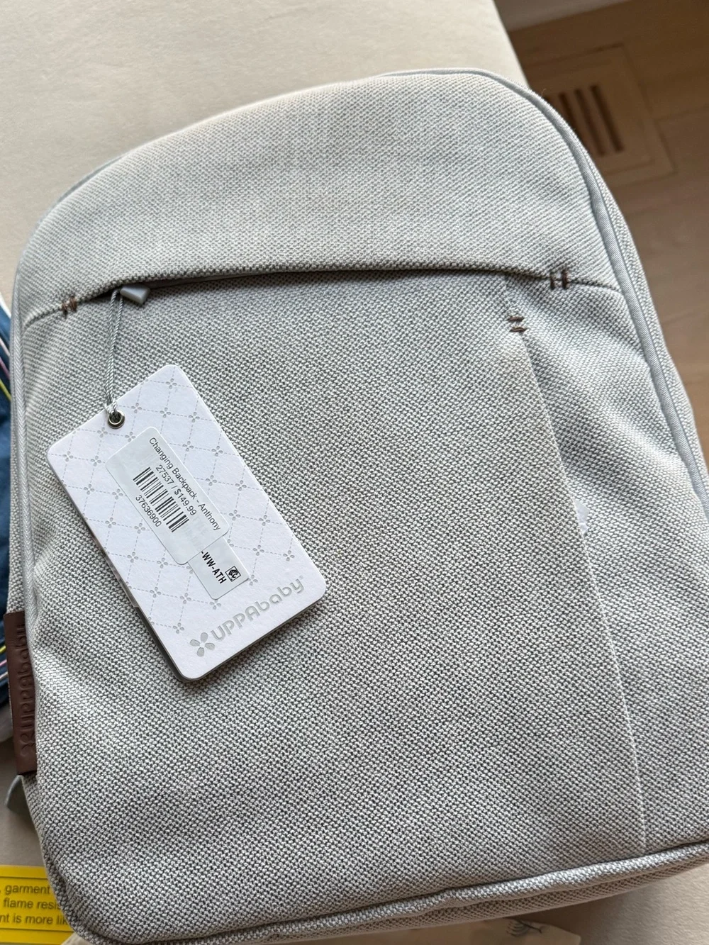 UPPAbaby Light Gray Baby Changing Backpack Diaper Bag NWT Brand New